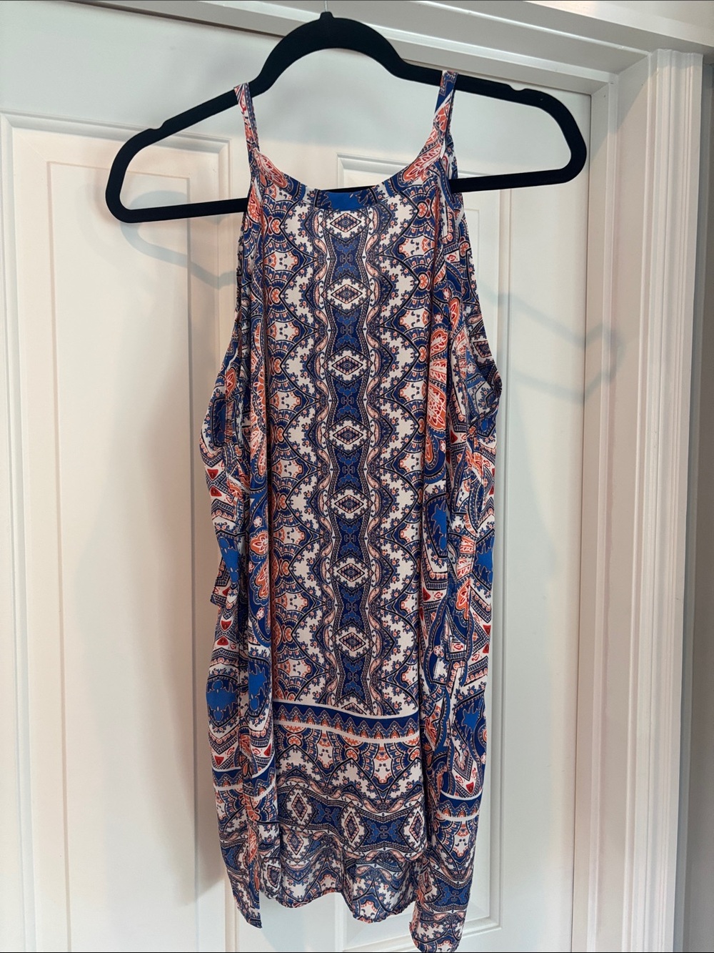 The Limited Blue and Orange Printed Tank Top